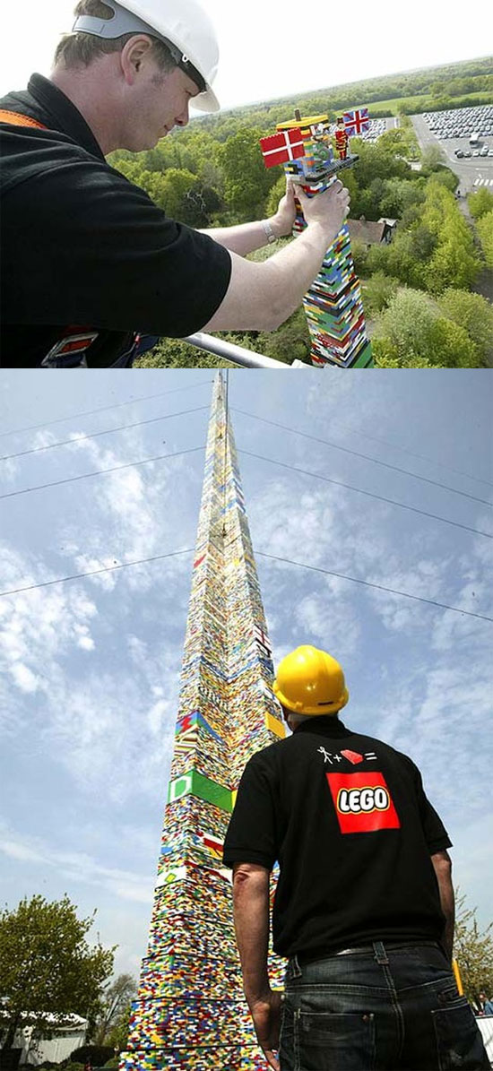 Из кирпичиков Lego воздвигли 30 метровую башню