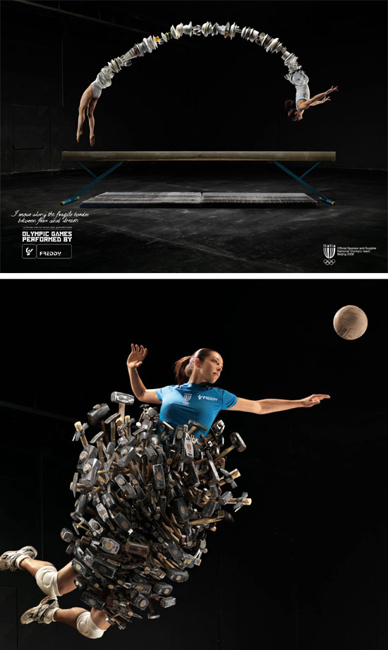 Смесь спорта и нано-технологий в пред-олимпийской рекламе спортивной одежды Freddy