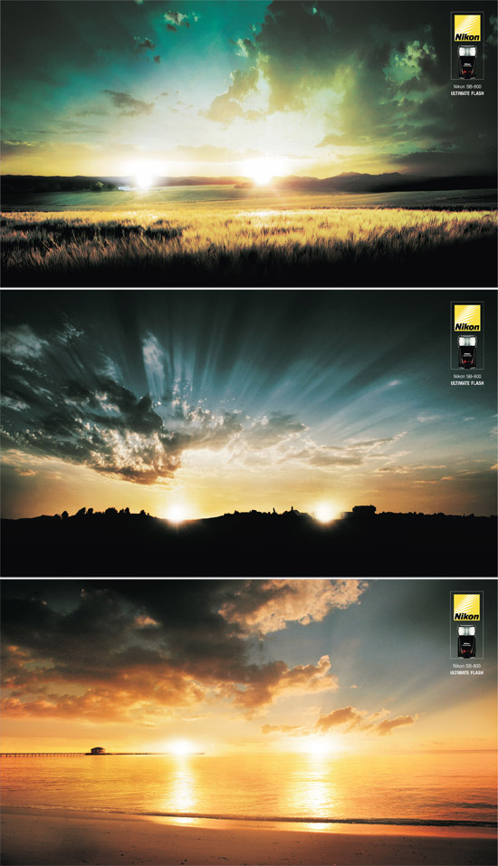 Два солнца в рекламе вспышек Nikon